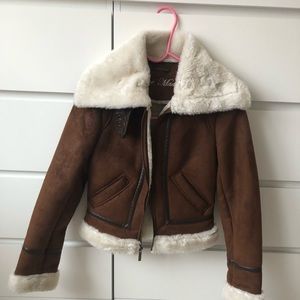 steve madden suede fur jacket size S